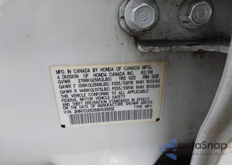 2008 Acura Mdx Technology Package z USA, uszkodzony, nr VIN 2HNYD28388H530512